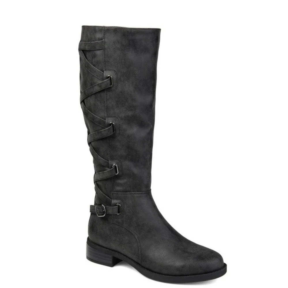 Journee Carly Collection Women's Knee-High Stacked Riding Boots Size‎ 12  New